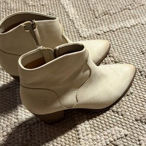 Frye Cream Ankle Booties